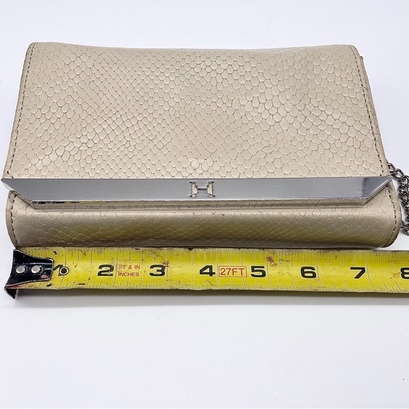 VINTAGE HALSTON Heritage Crossbody Bag Beige Snake Embossed Leather Hand… - Picture 13 of 16